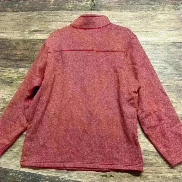 Columbia Red Men’s Fleece Quarter-Zip Sweatshirt Size Large - Picture 2 of 4